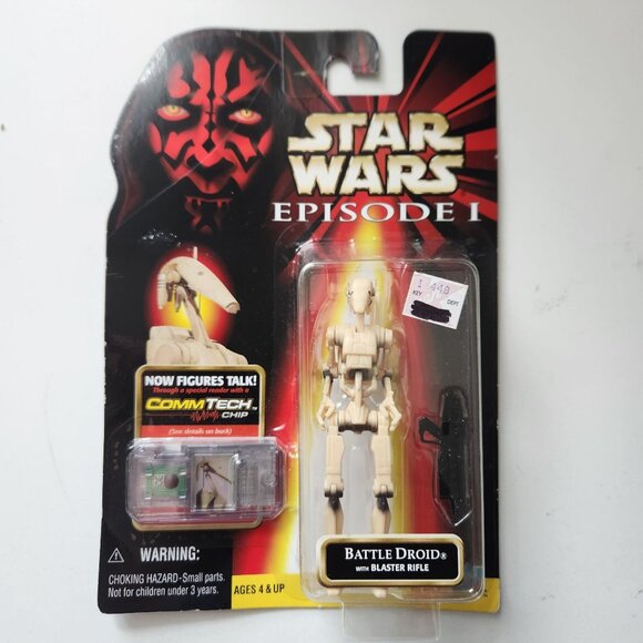 1998 Star Wars Episode I Battle Droid With Blaster Rifle & CommTech Chip VTG - Picture 1 of 8